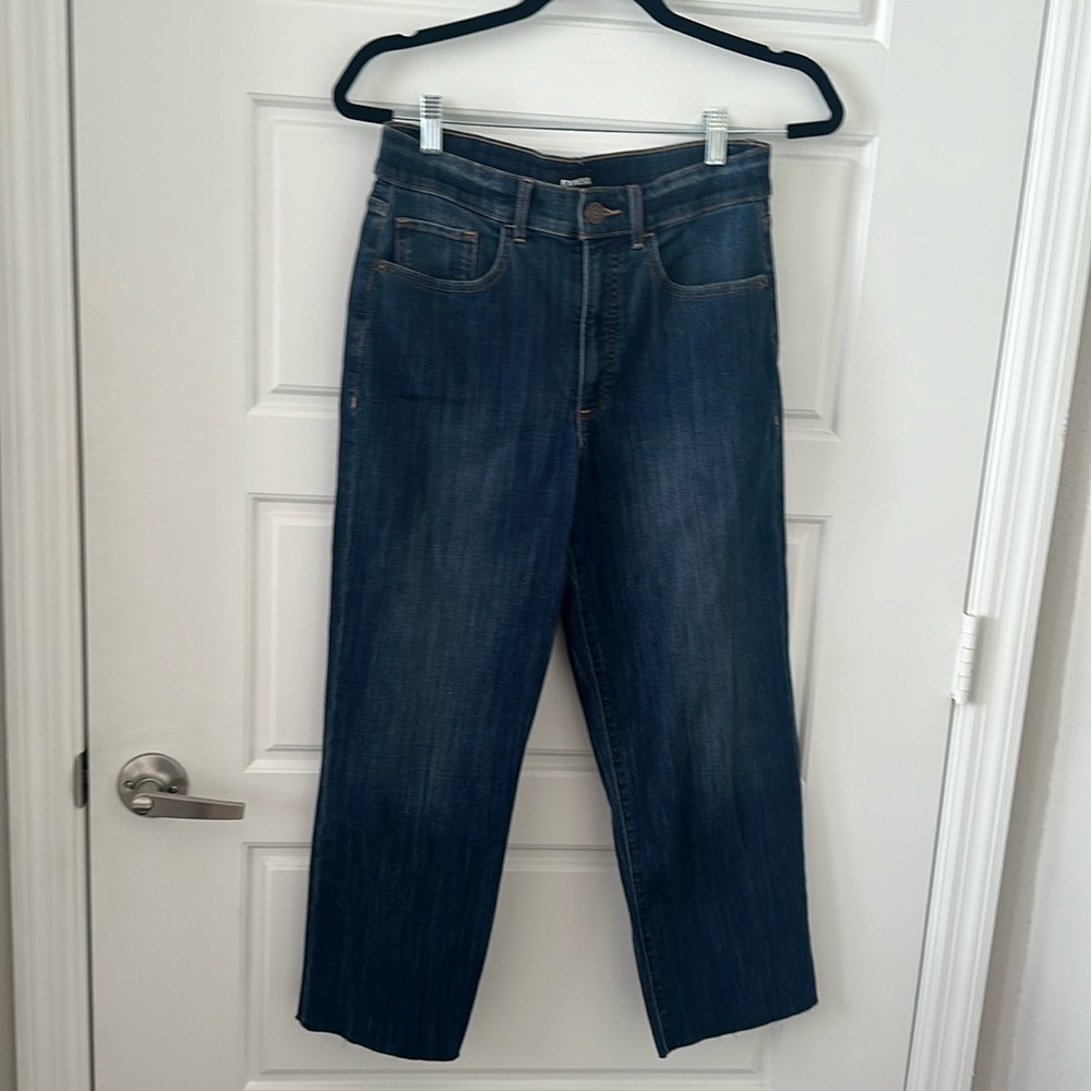 Express Cropped High Rise Wide Leg Jeans 6R
